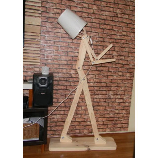 Lampa podłogowa, nowoczesny styl skandynawski, drewniana lampa stojąca o wysokości 1,6 m